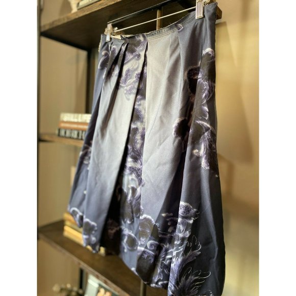 PRADA Silk Pleated Bubble Midi Skirt 8 EUC - Picture 4 of 7